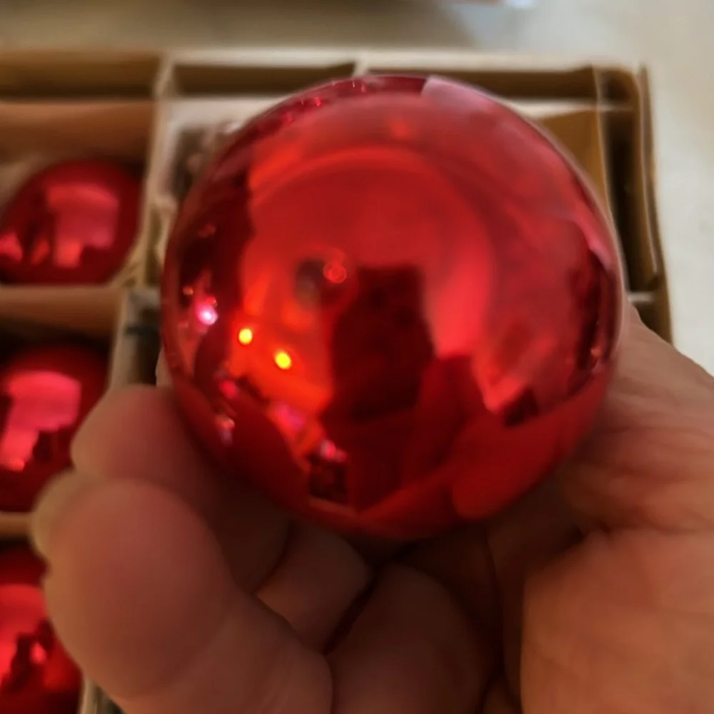 2 boxes Poland mercury hand blown glass Christmas ornaments